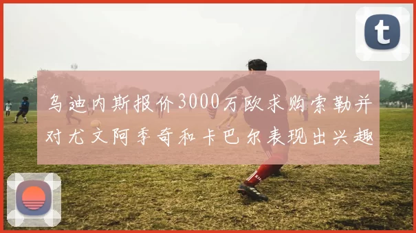 乌迪内斯报价3000万欧求购索勒并对尤文阿季奇和卡巴尔表现出兴趣
